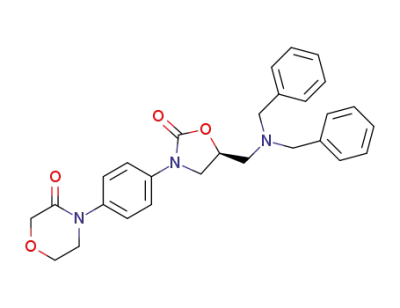 4-{4-[(5S)-5-((dibenzylamino)methyl)-2-oxo-1,3-oxazolidin-3-yl]phenyl}morpholin-3-one