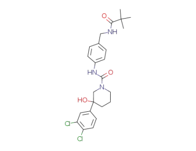 3-(3,4-dichlorophenyl)-3-hydroxy piperidine-1-carboxylic acid {4-[(2,2-dimethyl-propionylamino)-methyl]-phenyl}-amide