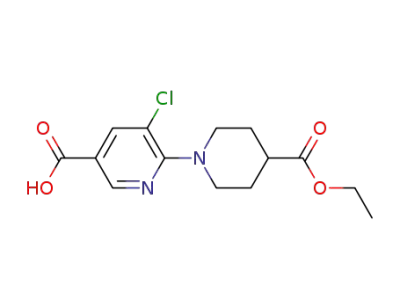 6-(4-(ethoxycarbonyl)piperidin-1-yl)-5-chloropyridine-3-carboxylic acid