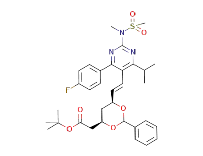 tert-butyl 2-((4R,6S)-6-((E)-2-(4-(4-fluorophenyl)-6-isopropyl-2-(N-methylmethylsulfonamido)pyrimidin-5-yl)vinyl)-2-phenyl-1,3-dioxan-4-yl)acetate